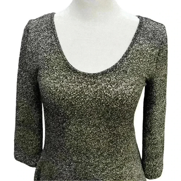 Aeropostale Bethany Mota Gold Foil Skater Dress Size M - Picture 4 of 10